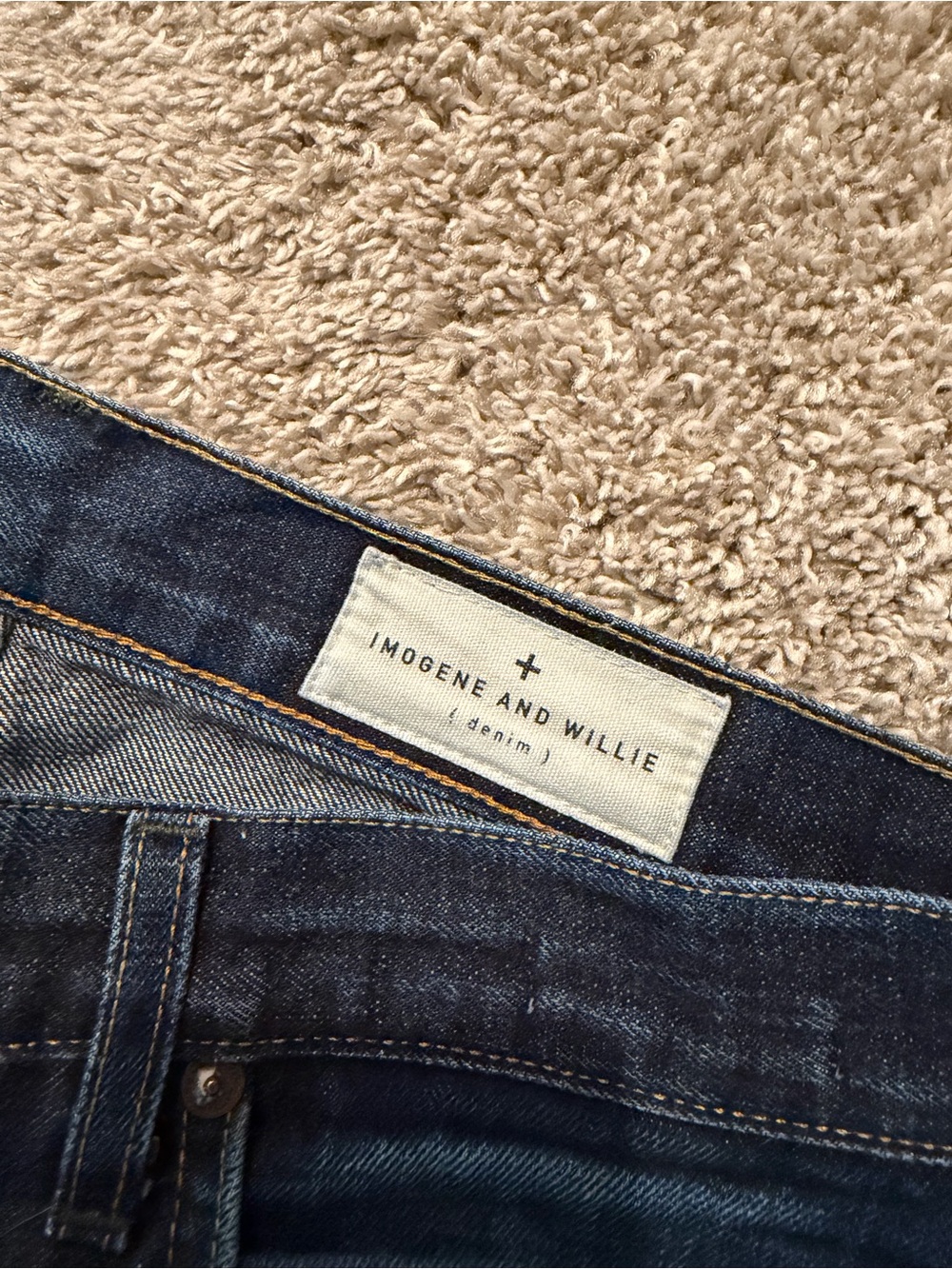 imogene + willie Men's Dark Blue Slim Straight Jeans